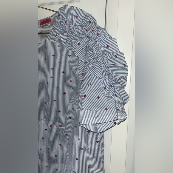 Kate Spade New York Women’s Top – Size Large Ruffle Sleeve Lip Detail - Picture 4 of 8